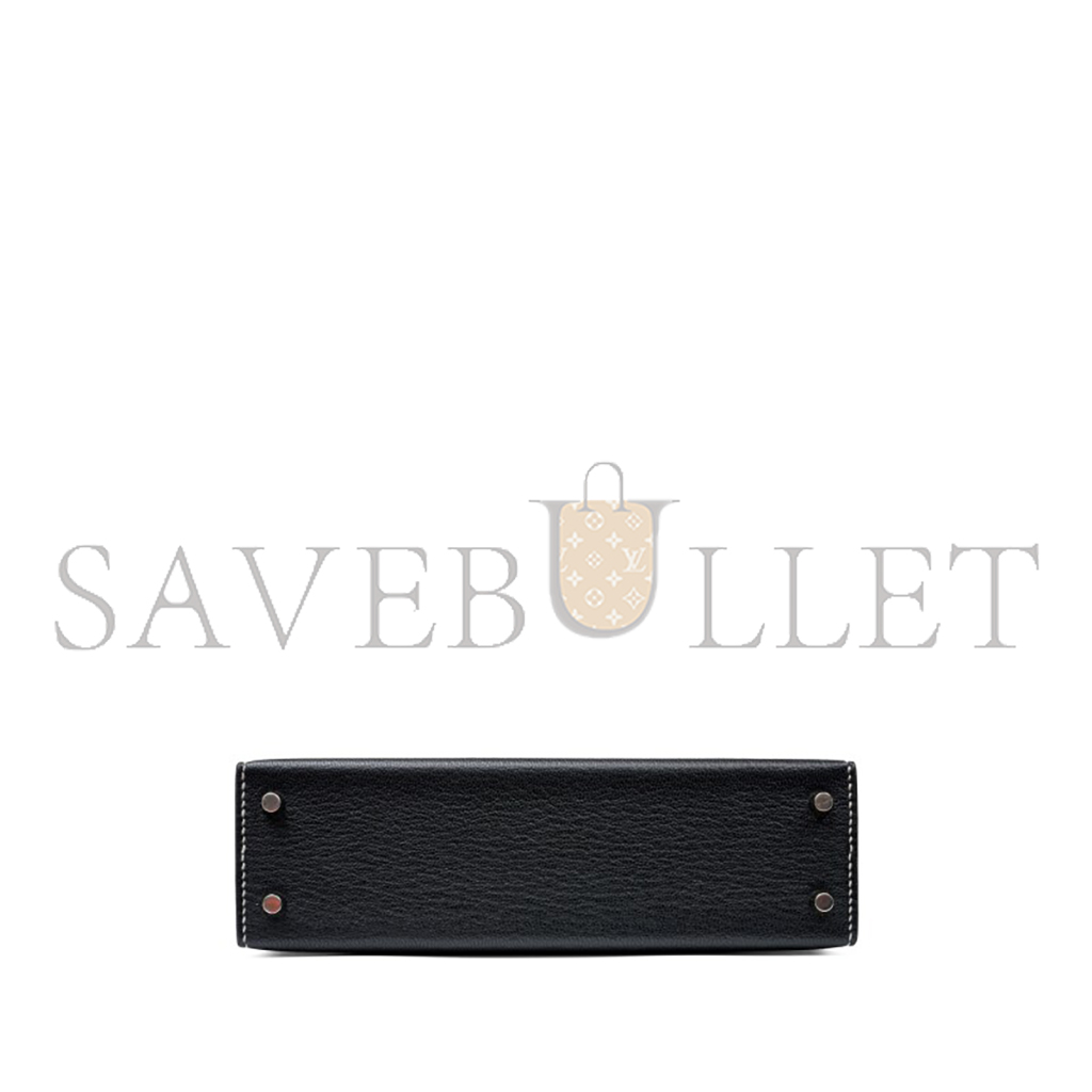 H**mes master black and rouge de coeur bi-color chÈvre mysore mini kelly ii palladium hardware (19*12*5.5cm)